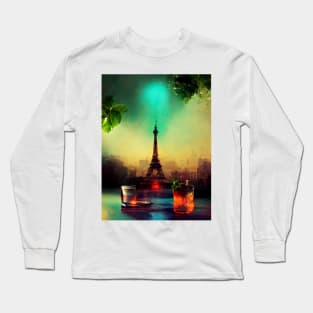 Surreal Drink Paris Terrasse Mojito Warm Lighting Ocra Long Sleeve T-Shirt